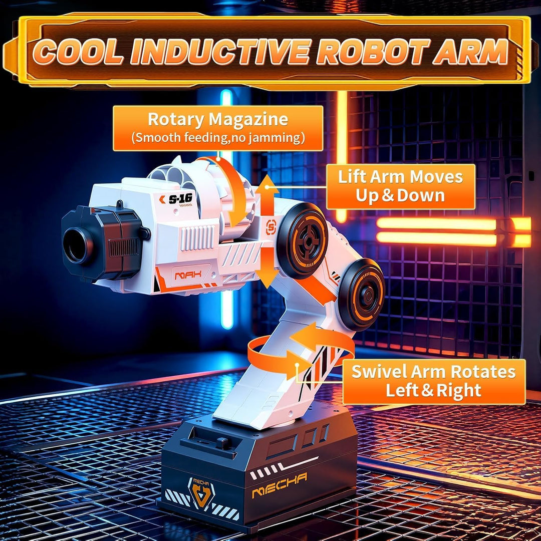 Starnearby Smart Tracking Mechanical Arm Foam Blaster, Schultermontierter Roboterarm mit Sensor, Ste
