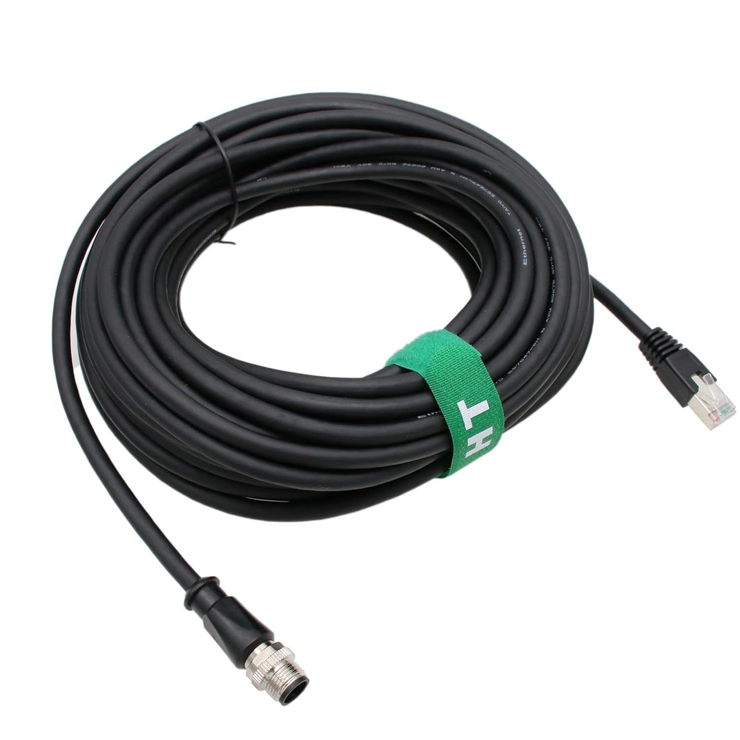 Abgeschirmtes wasserdichtes M12-Ethernet-Kabel, 4-polig, D-Code auf RJ45, Cat6, Ethernet-Kabel, Indu