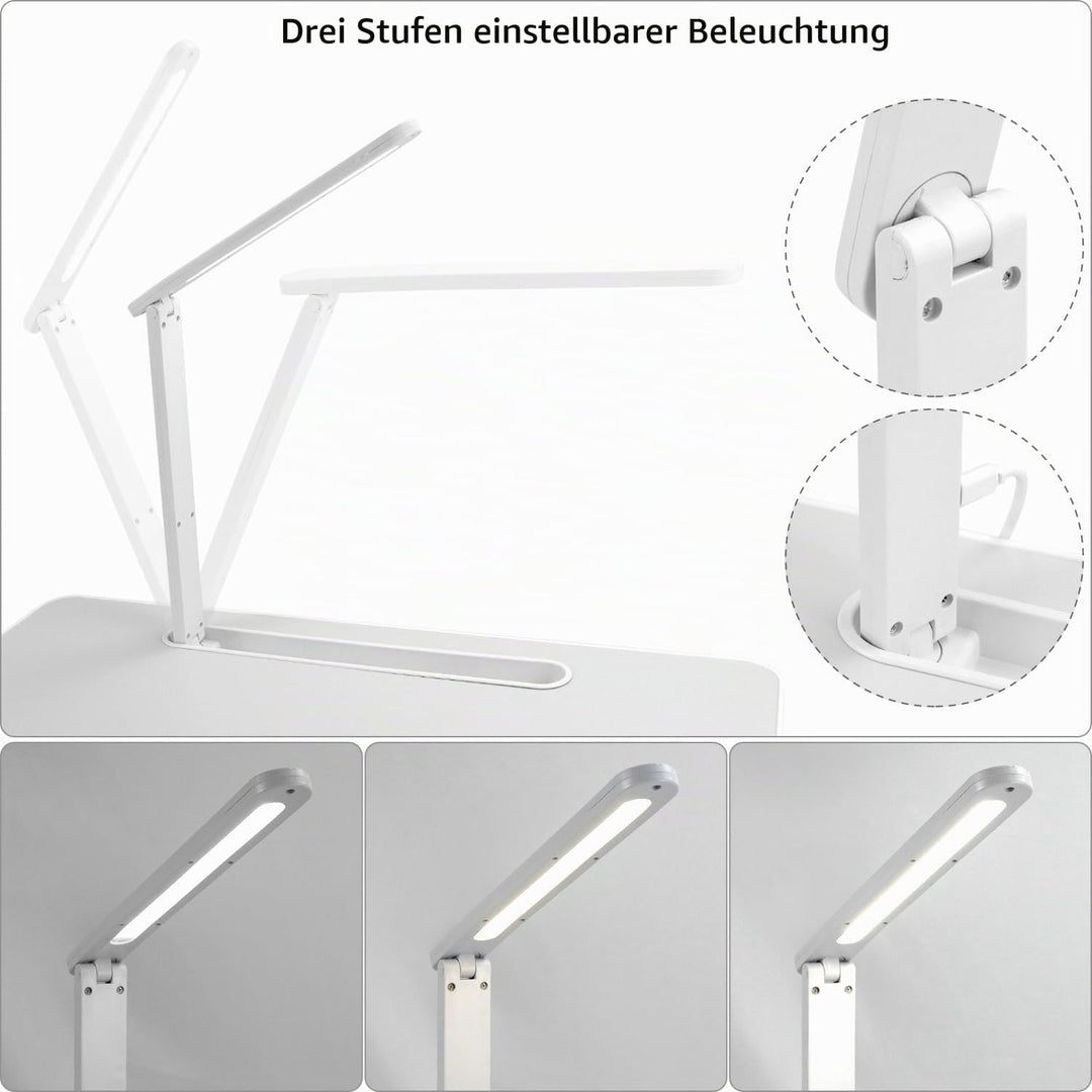 QWORK® Tisch Bett Laptoptisch, Höhen Winkel verstellbar,Betttisch Klappbar mit Schublade und LED Lam