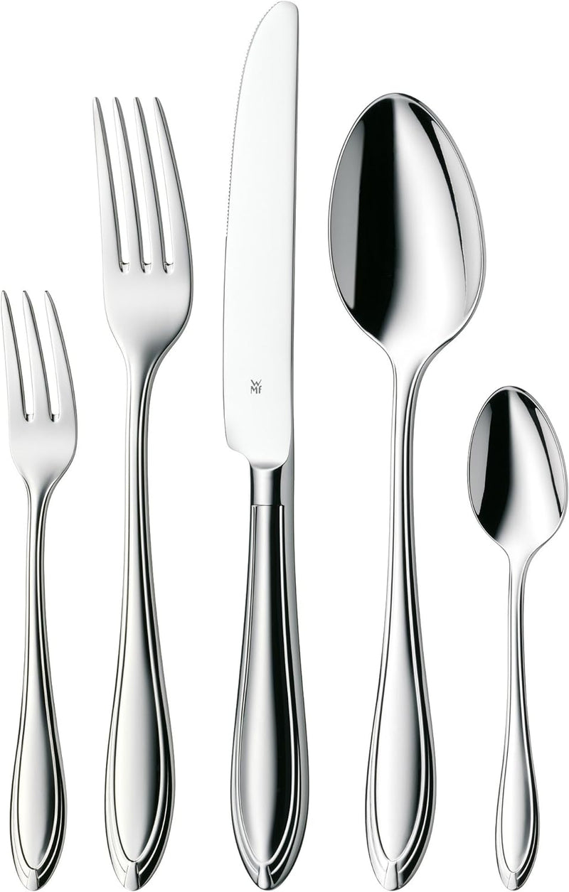 WMF Verona Besteck Set 12 Personen, 60-teilig, Monobloc-Messer, Cromargan Edelstahl poliert, glänzen