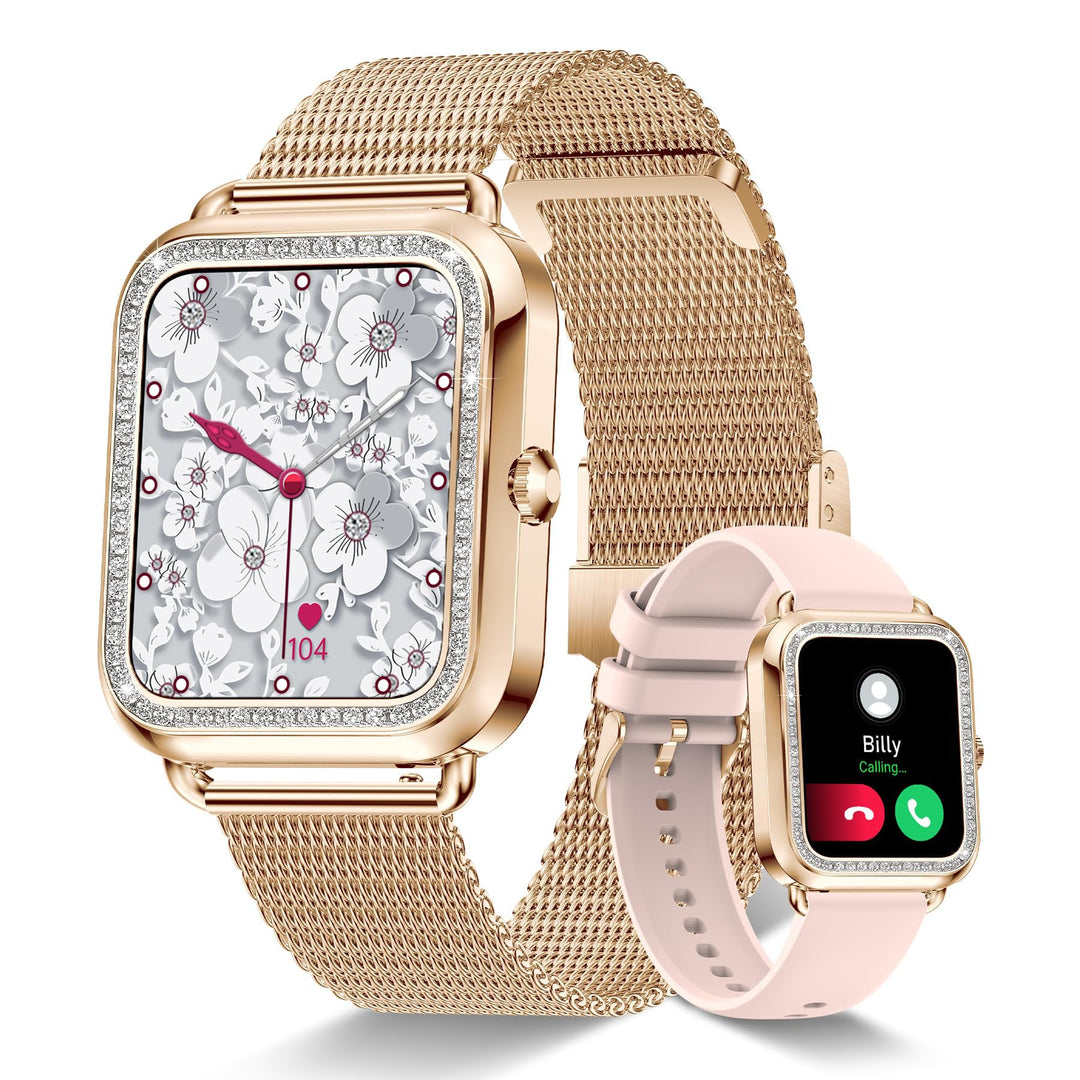 Lefitus Smartwatch Fitness Damen Smart Watch mit Bluetooth Anruf Antwort Freisprecheinrichtung 1,60