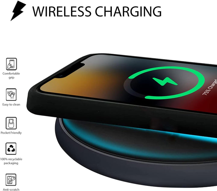BMW iPhone 14 Pro Max Schutzhülle in Schwarz mit UV Lack Muster Silikon Glatt & Anti-Scratch Schutzh