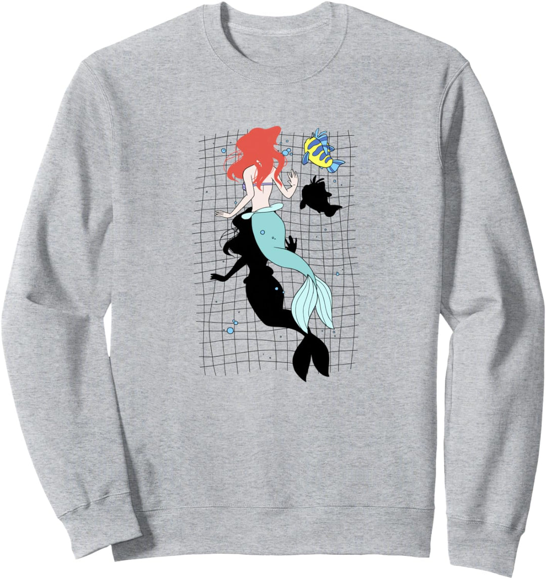 Disney Little Mermaid Ariel And Flounder Swimming Portrait Sweatshirt