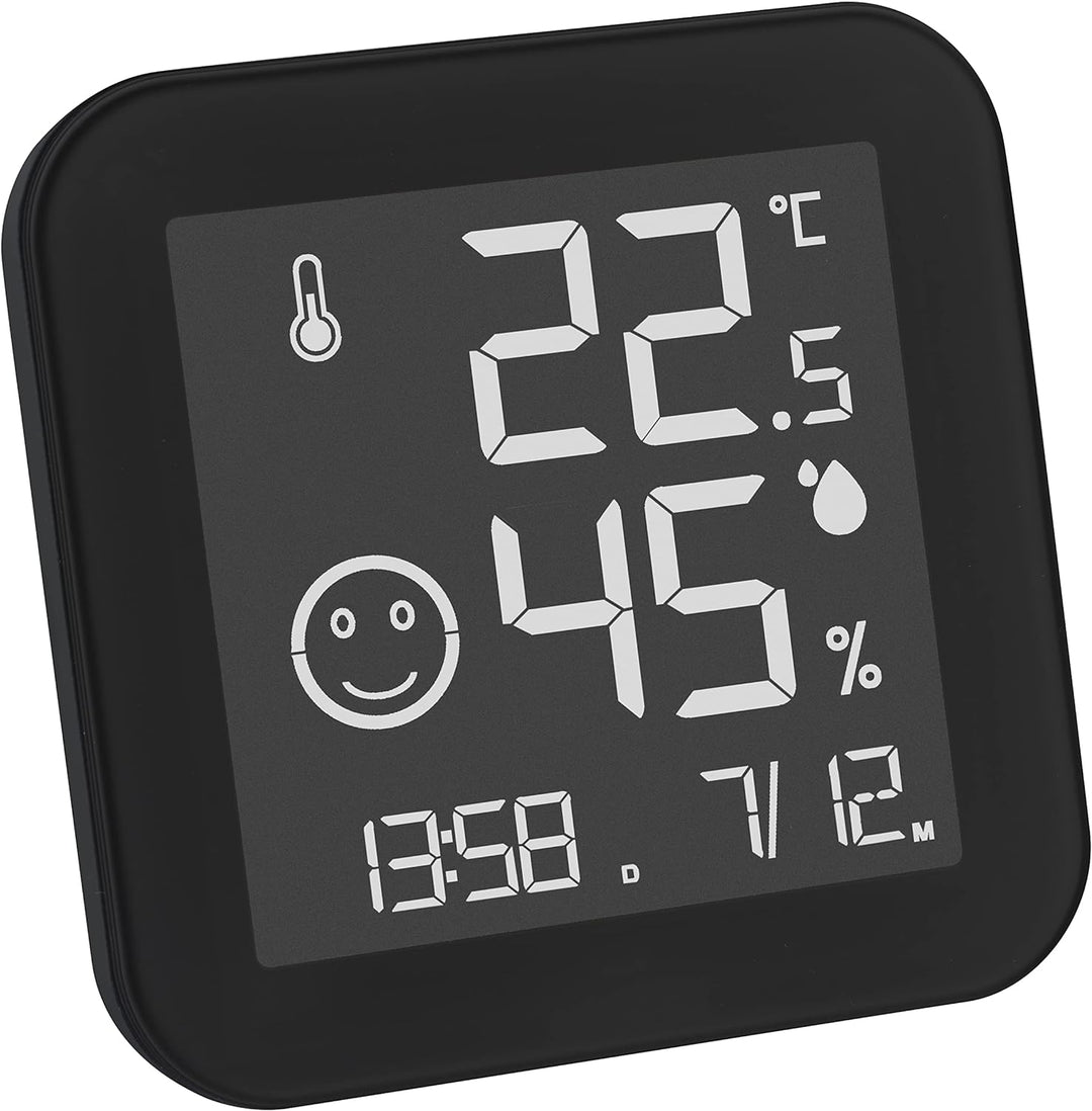 TFA Dostmann Digitales Thermo-Hygrometer Black & White, 30.5054.01, E-Ink Display, Innentemperatur,