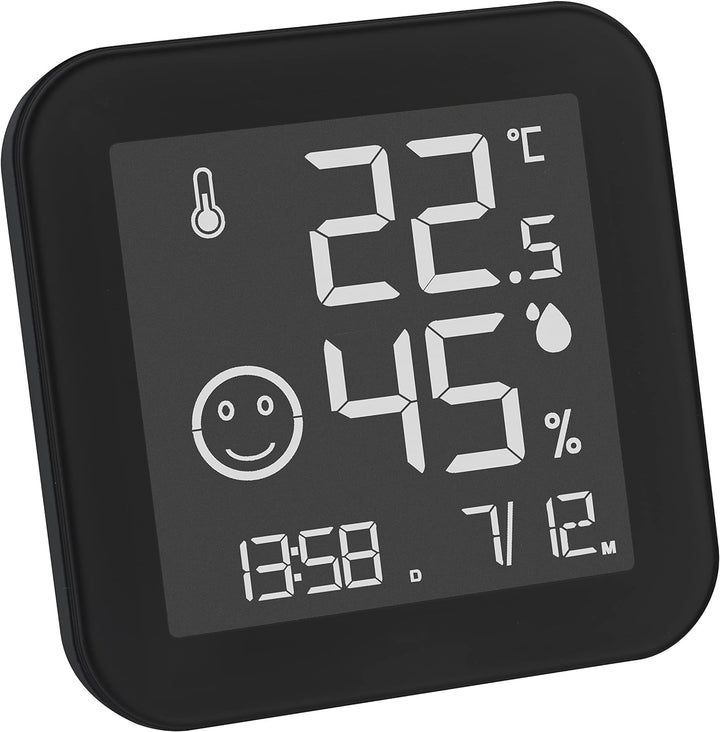 TFA Dostmann Digitales Thermo-Hygrometer Black & White, 30.5054.01, E-Ink Display, Innentemperatur,