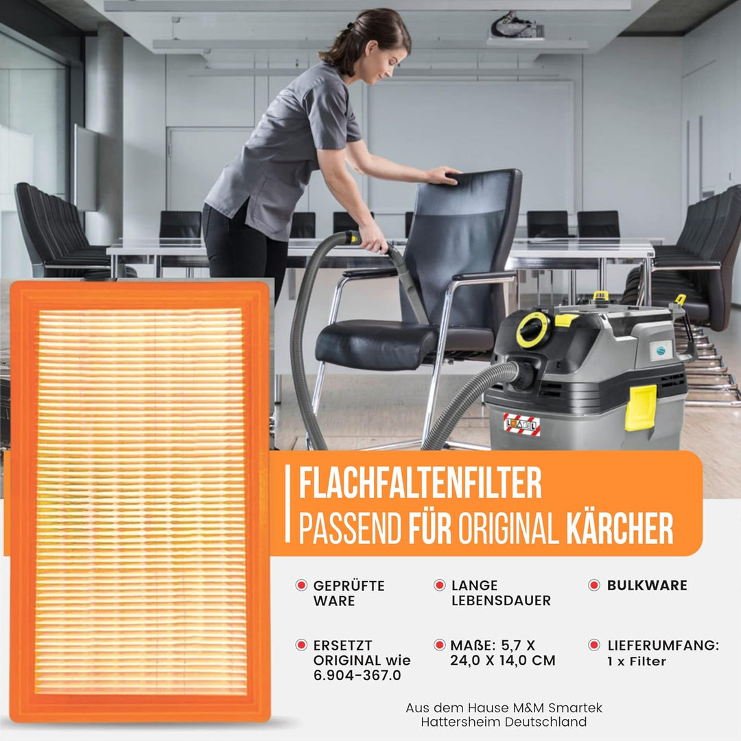 Flachfaltenfilter Filter passend für original Kärcher NT 25/1 Ap, NT 35/1 Ap, NT 35/1, NT 45/1, NT 5