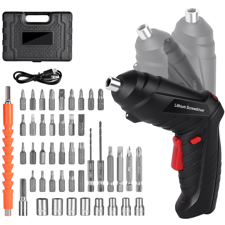 Flintronic Akkuschrauber Klein, 47-in-1, 1300mAh, 3,6V, mit 25 Zubehörteilen und USB Kabel, für DIY