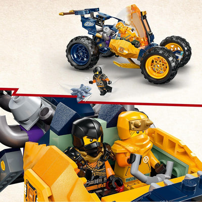 LEGO NINJAGO Arins Ninja-Geländebuggy, Ninja-Spielzeug mit Auto, Drache und 4 Mini-Figuren, Abenteue