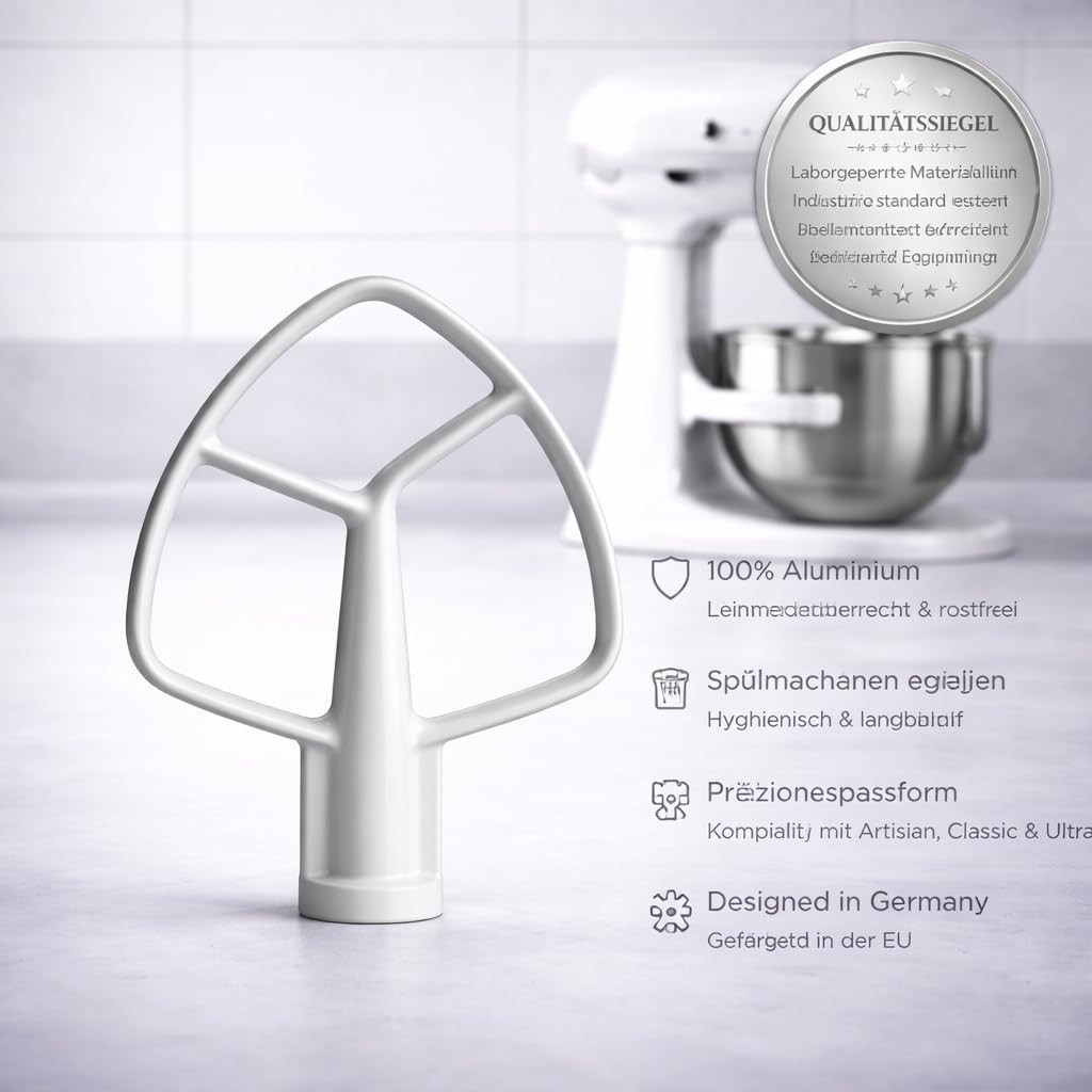 Flachrührer passend für KitchenAid Heavy Duty Küchenmaschinen 5KPM50 – Spülmaschinenfest