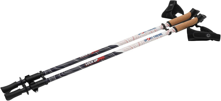 Sport-Thieme Nordic Walking Stöcke Lock Up Pro | Carbon | Verstellbare Stocklänge 100-135 cm | Korkg