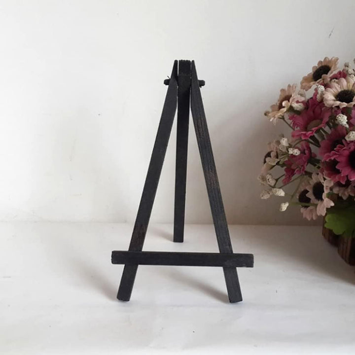 JIHUOO 6 Stück Mini Holz Staffelei Kleine Kalender Display Ständer Dreieck Fotohalter Kartenhalter B