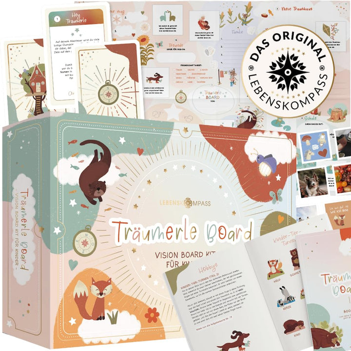 LEBENSKOMPASS Träumerle Board für Kinder - Vision Board Set für Kinder - DAS ORIGINAL - Bastelset fü