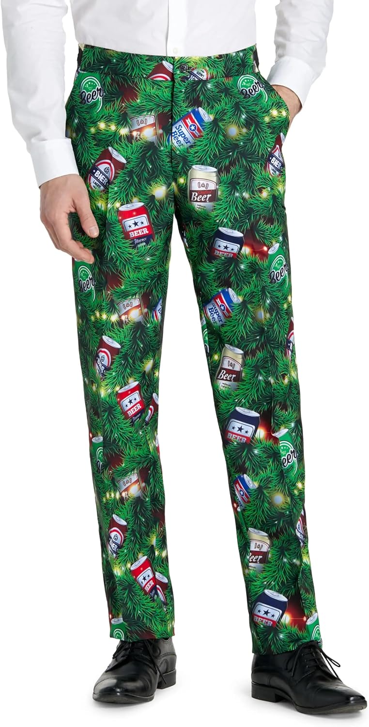 Suitmeister Weihnachtsanzug für Jungen - lustige hässliche Weihnachtskleidung mit echten Lichterner