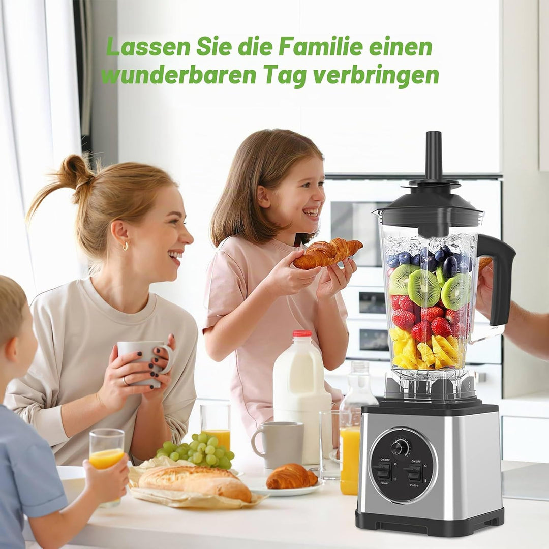 Professioneller Standmixer, 3 in 1, für Zuhause, 6000 W, Smoothie, 3 Töpfe (2,5 l/2 l/0,8 l), 15 Ges