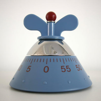 Alessi A09 Design Küchentimer, Thermoplastisches Harz, blau, 6 x 11 x 28.5 cm, Blau