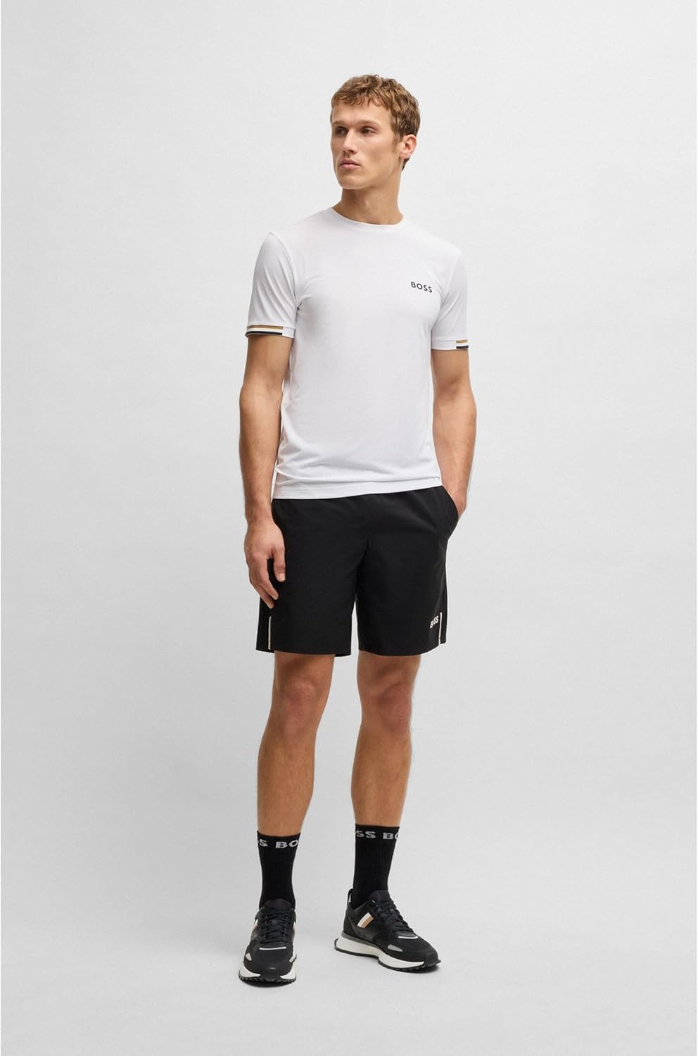BOSS Herren Jonah Runn Sneakers im Laufschuh-Stil mit Eva-Gummisohle Grösse, Schwarz