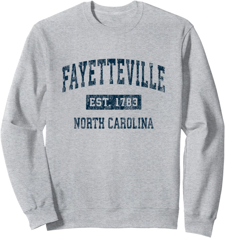 Fayetteville North Carolina NC Vintage-Sportdesign, Marineblau Sweatshirt
