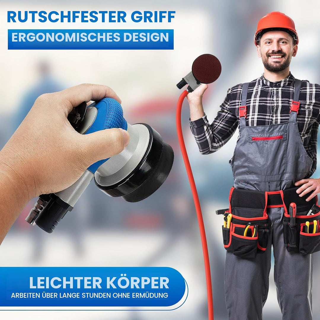 75mm Luft-Exzenterschleifer, Dual-Aktion Druckluft Schleifer, pneumatischer Handflächenschleifer mit