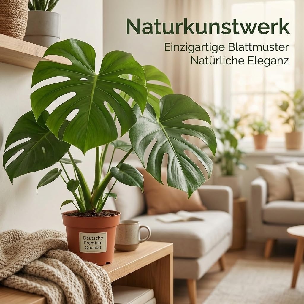 Monstera Deliciosa 3er-Set, 55-70cm, 14cm Topf Ø, Pflanzen-Set für Wohnung und Büro, Qualität vom Pf