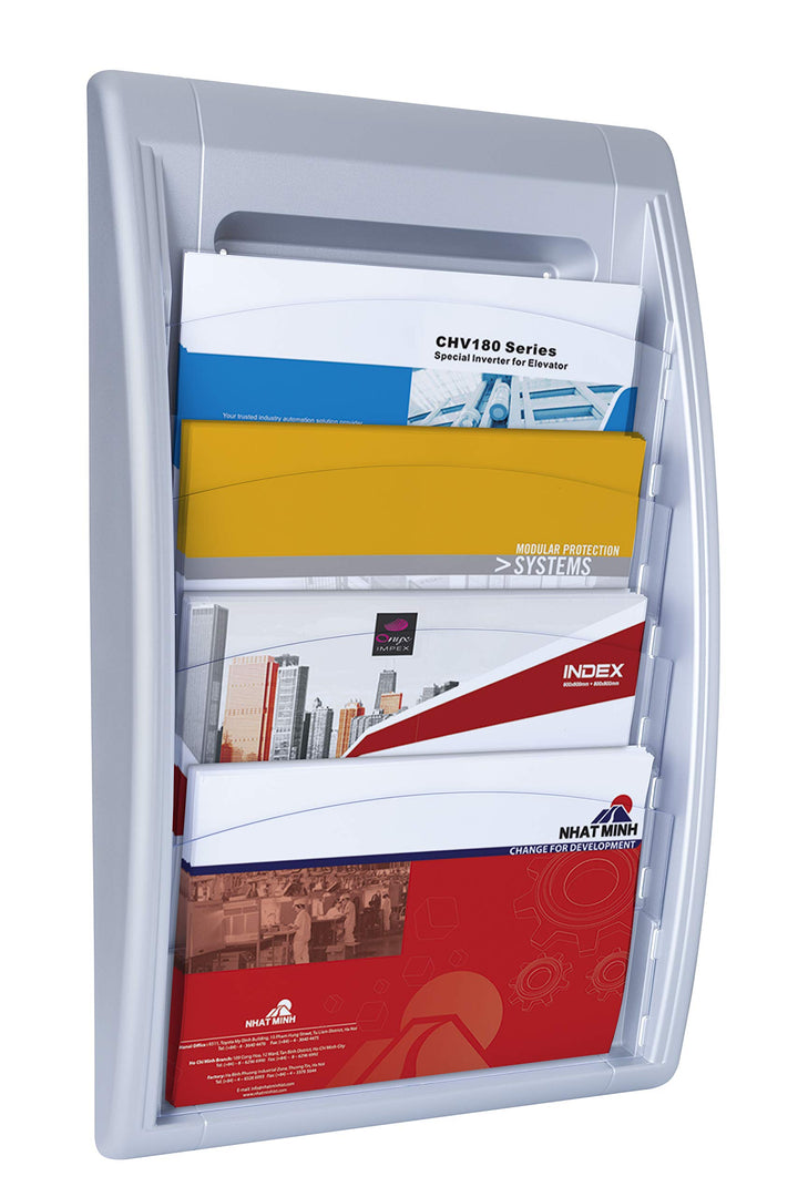 Paperflow 4060.35 Wand-Prospekthalter Quick Blick - A4 quer, alu, Alu