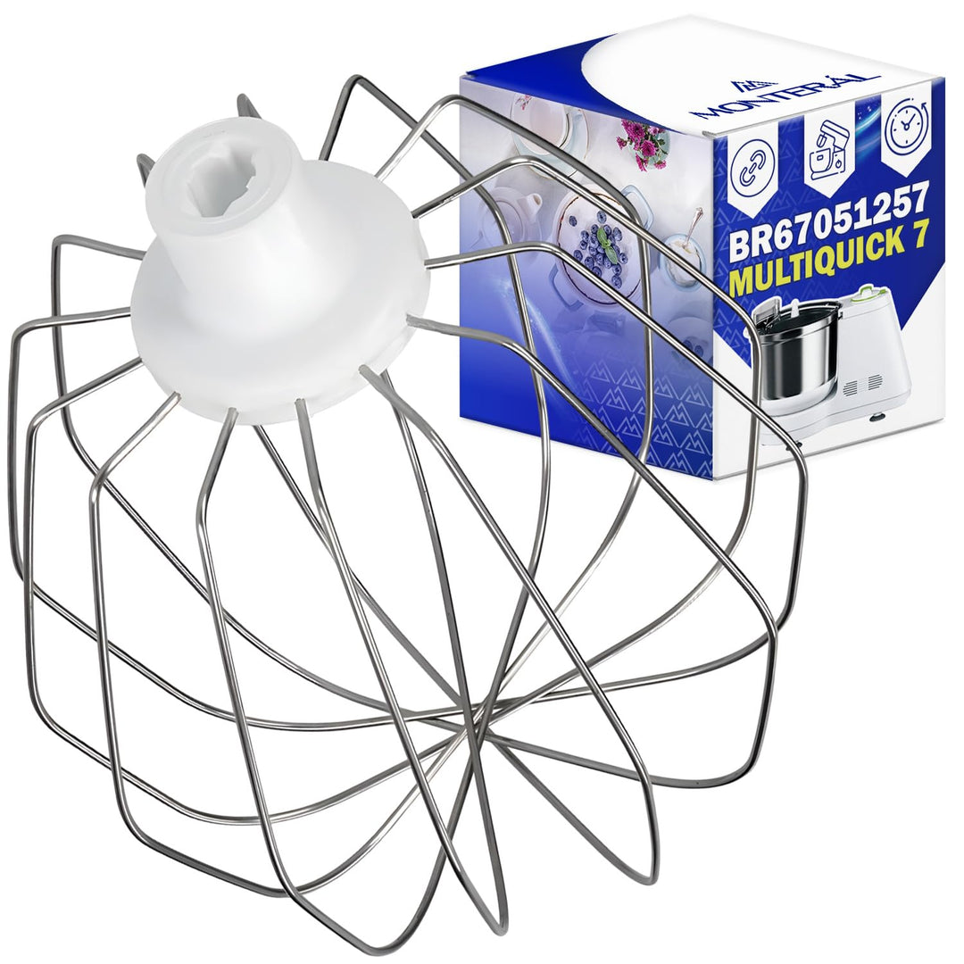MONTERAL Schneebesen für die Küchenmaschine mit dem Originalcode BR67051257 67051257 für Braun Multi