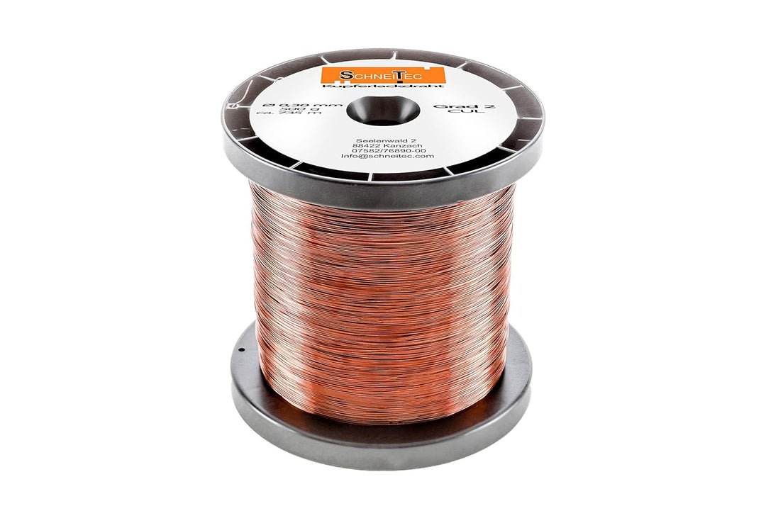 Kupferlackdraht W210 Ø 0,30 mm 500 g CU Lackdraht Grad 2 CUL Kupferdraht Gewicht 500 Gramm Durchmess
