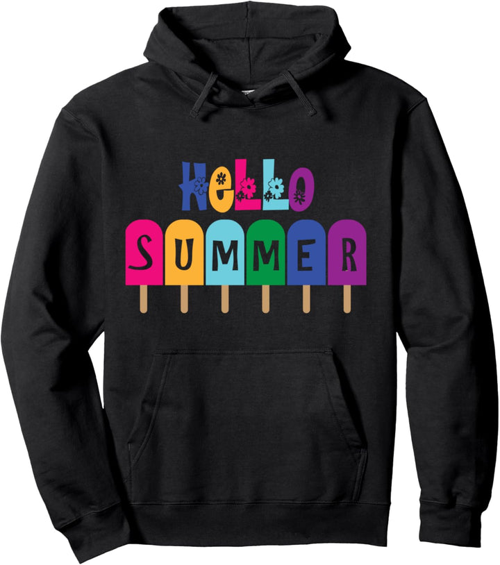 Hallo Sommer Eis am Stiel Strandurlaub ausserhalb der Schule Pullover Hoodie