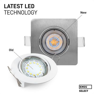 Emos LED Einbaustrahler 230V, 5W / 450lm, 50° schwenkbar, warmweiss 3000k | Einbaustrahler LED Spot