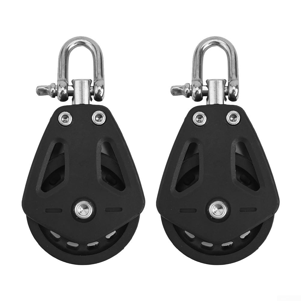 2 x schwerer Seilzugblock, Nylon-Einzelrolle, drehbares Kühlergrill, Segelboot, Marine-Zubehör mit e