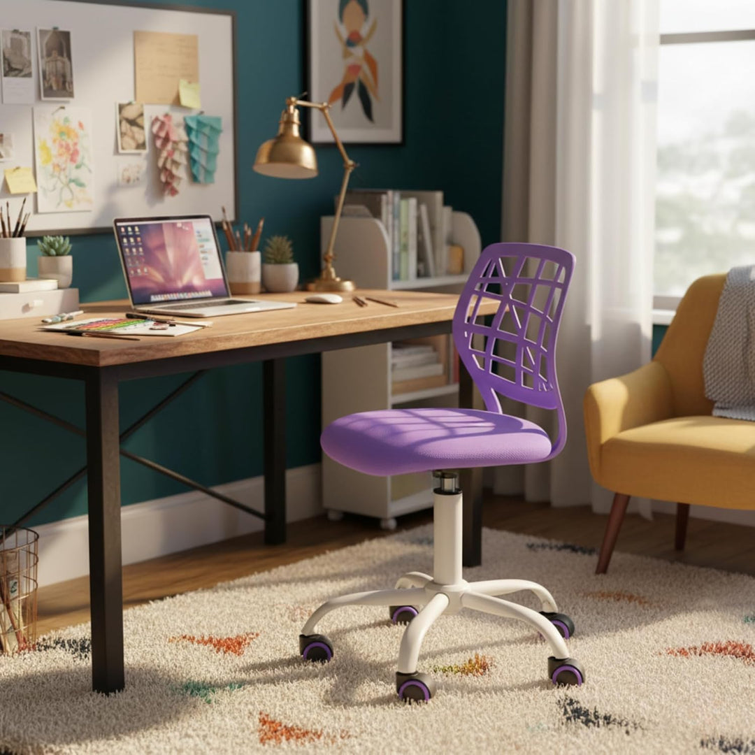 FurnitureR Bürostuhl Schreibtischstuhl Höhenverstellbar Stoffsitz Ergonomischer Arbeitsstuhl ohne Ar