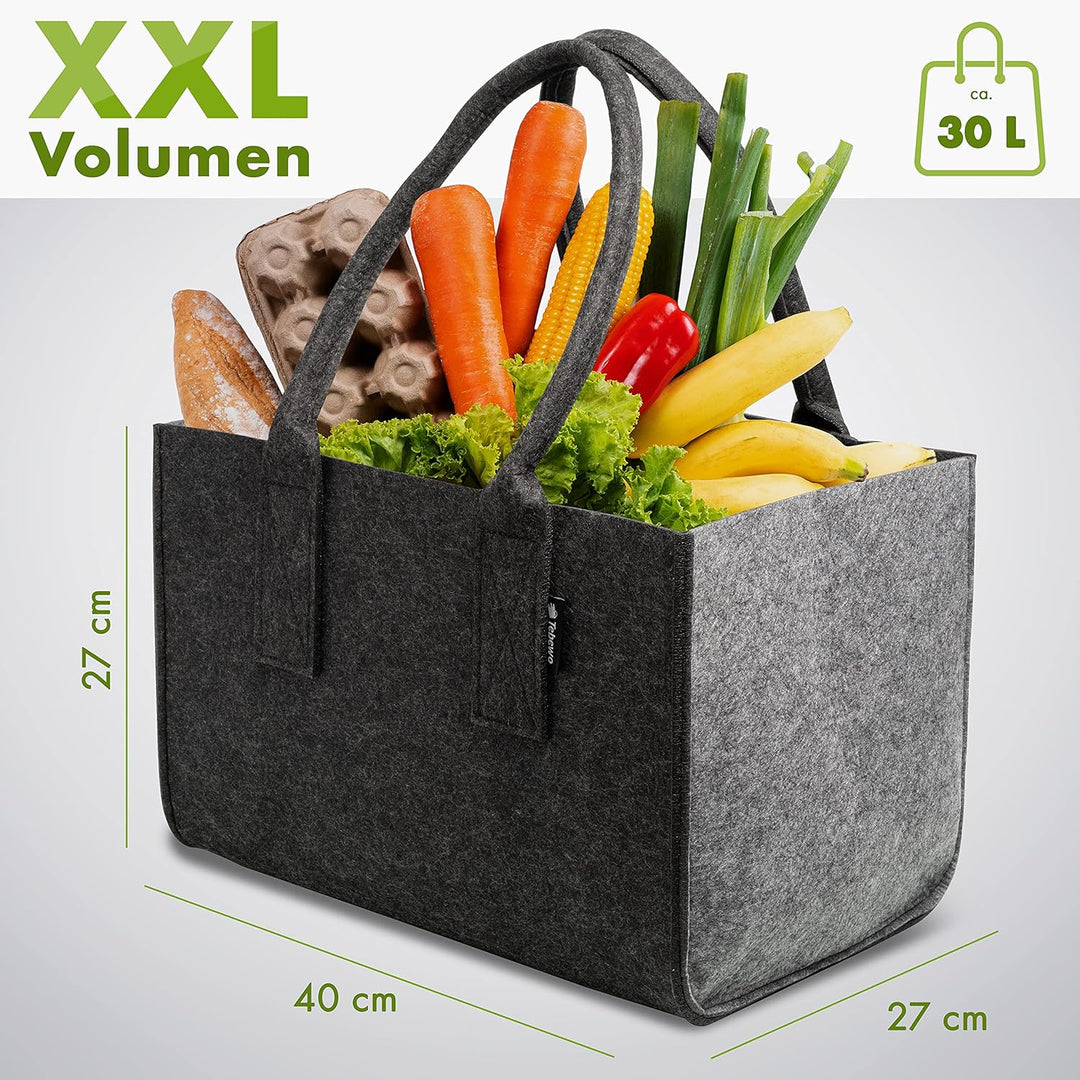 Tebewo Filztasche Premium - praktische Einkaufstasche - modische Shopping Bag - Einkaufskorb aus Fil