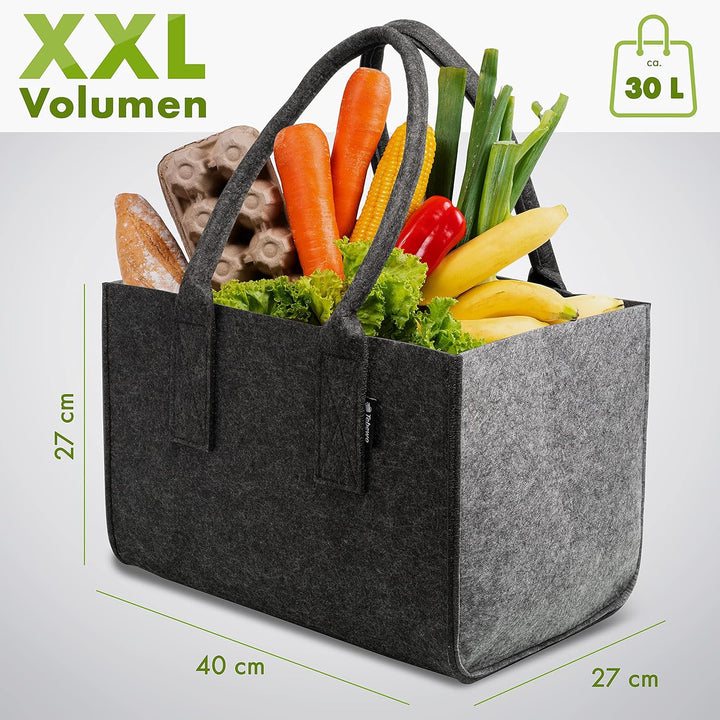 Tebewo Filztasche Premium - praktische Einkaufstasche - modische Shopping Bag - Einkaufskorb aus Fil