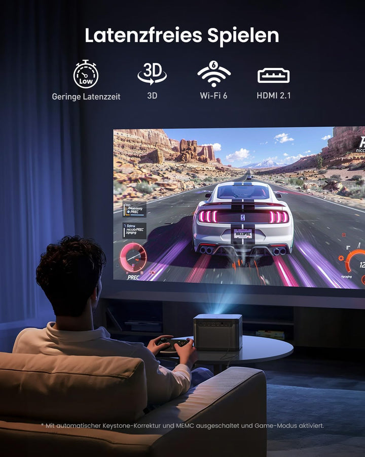 Dangbei DBOX02 4K Beamer, 2450 ISO Lumen, von Netflix offiziell lizenzierter Heimkino Beamer mit WLA