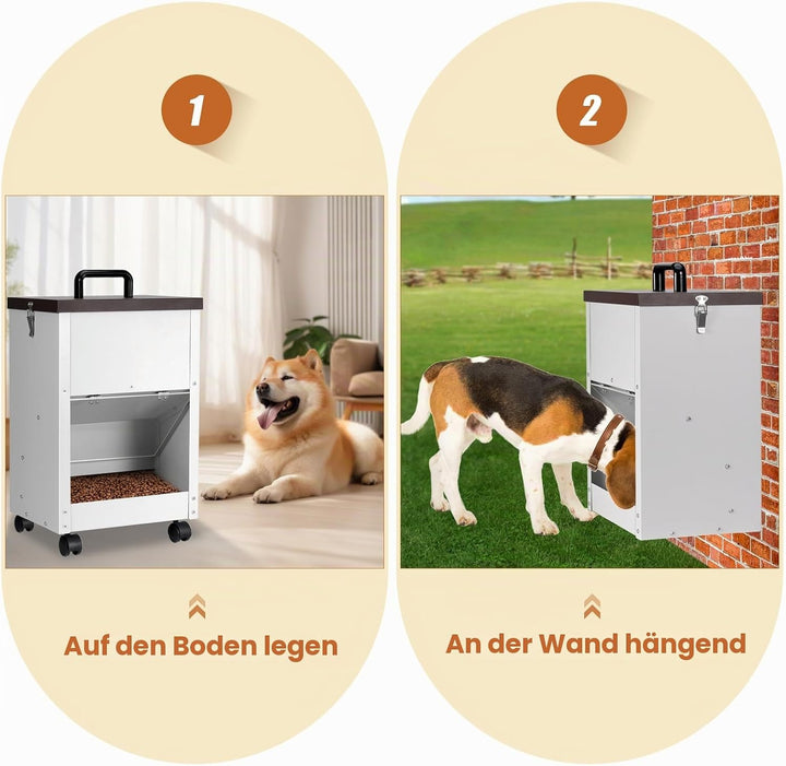 Automatischer Hundefütterer, 30lb Grosse Rasse Schwerkraft Auto Dog Food Dispenser Für Outdoor Gross