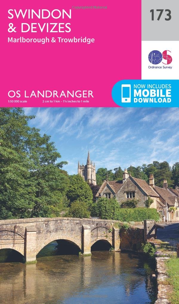 Swindon, Devizes, Marlborough & Trowbridge (OS Landranger Map, Band 173), Karte