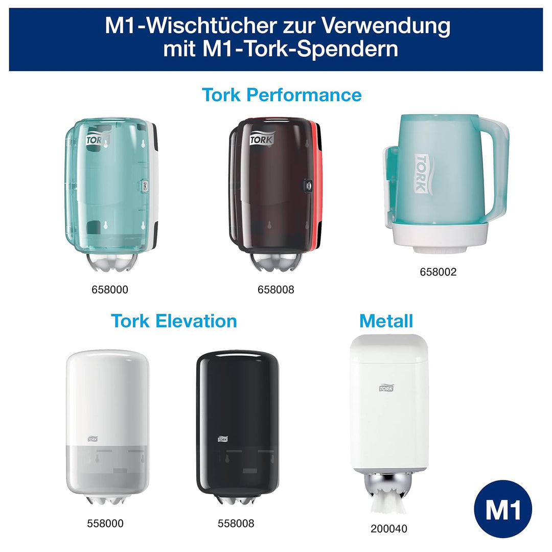 Tork 610133 Mehrzweck Papierwischtücher für das M1 Innenabrollung Mini Spendersystem / 1-lagiges sta