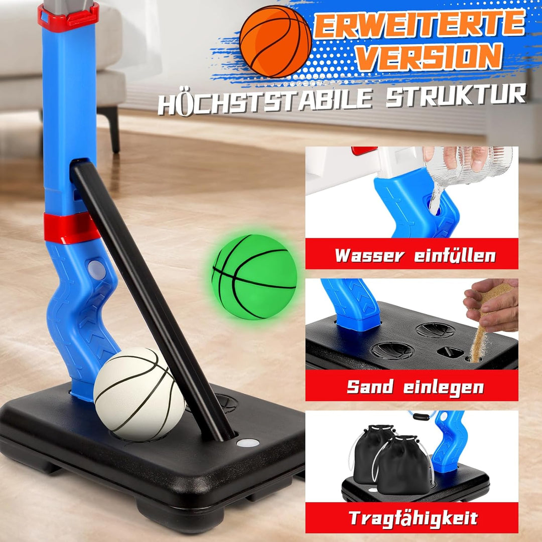 Herenear Basketballkorb Kinder mit Elektronische Anzeigetafel, Höhenverstellbar 77-140cm basketballk