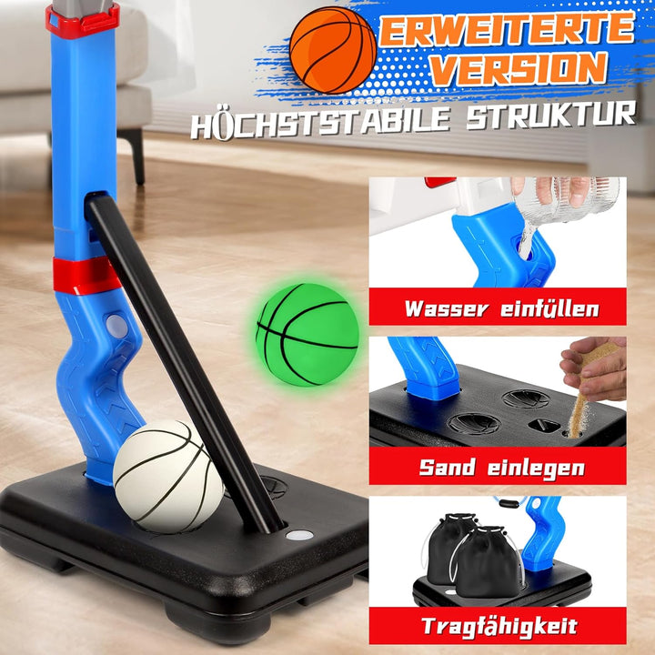 Herenear Basketballkorb Kinder mit Elektronische Anzeigetafel, Höhenverstellbar 77-140cm basketballk