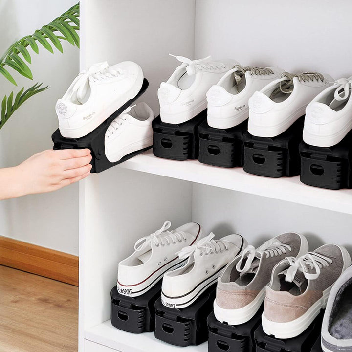 Schuhstapler Schuh Organisierer Platzsparend Verstellbarer Schuhorganizer 30 Stück,höhenverstellbar