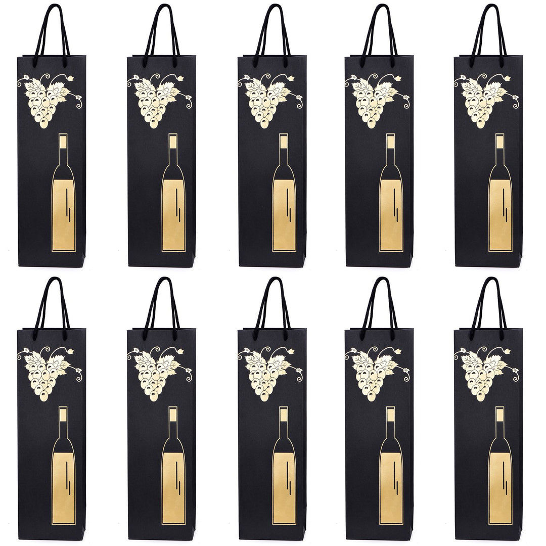 10 Flaschentüten Geschenktüten für Weingeschenke wie Wein Prosecco und Champagner Flasche und Rebe,