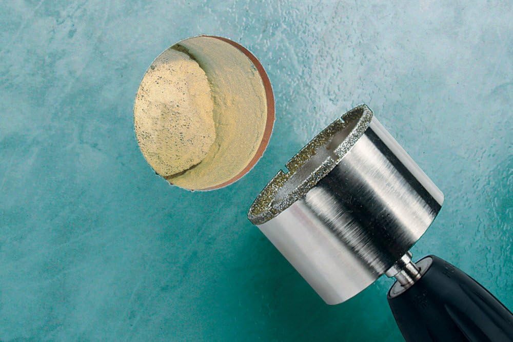 wolfcraft Ceramic Diamant-Lochsäge 5933000 – Bohrkrone inkl. Zentrierbohrer für den Akkuschrauber –