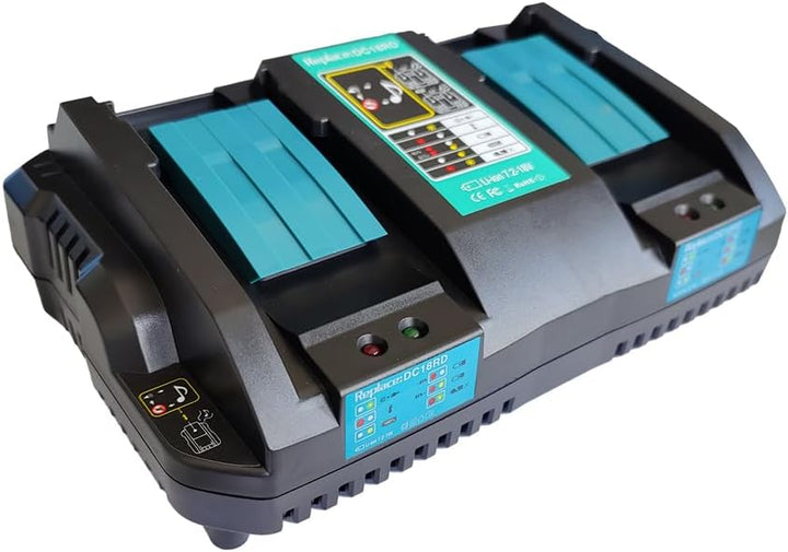 18V DC18RD Dual Ports Ladegerät Ersatz für Makita 14.4V-18V Lithium-Ionen Akku BL1415 BL1430 BL1830