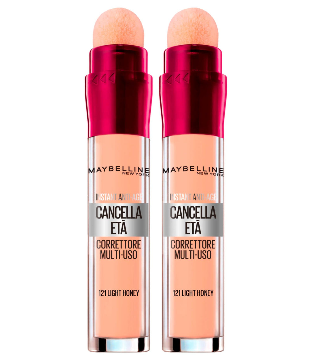 2x Maybelline New York Il Erase Age Mehrzweck-Flüssig-Concealer Farbe 121 Light Honey – 2 Concealer
