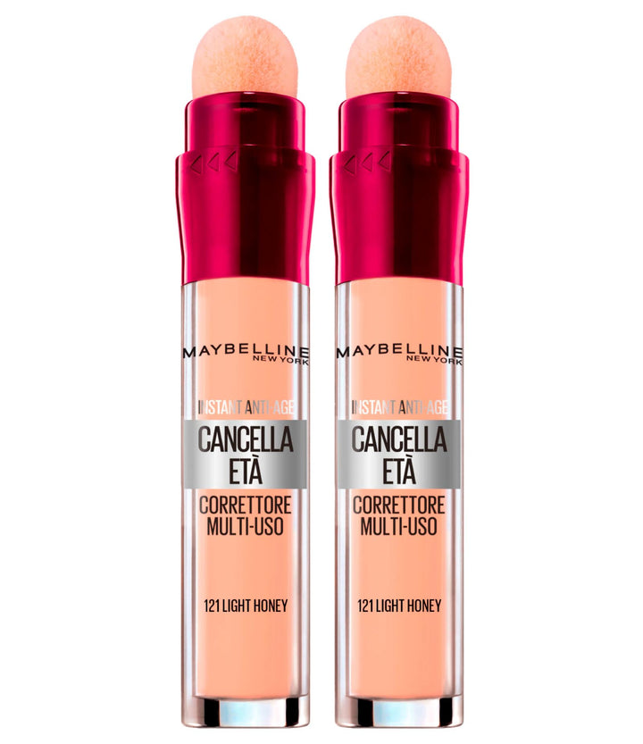 2x Maybelline New York Il Erase Age Mehrzweck-Flüssig-Concealer Farbe 121 Light Honey – 2 Concealer