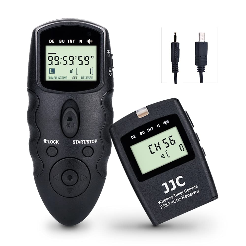 JJC Kabelloser Fernauslöser mit Kabelfernbedienung, Intervalometer, Timer für Sony Alpha A6000 A6300