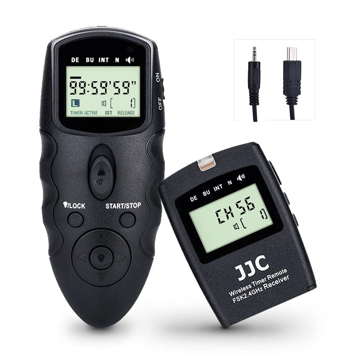 JJC Kabelloser Fernauslöser mit Kabelfernbedienung, Intervalometer, Timer für Sony Alpha A6000 A6300