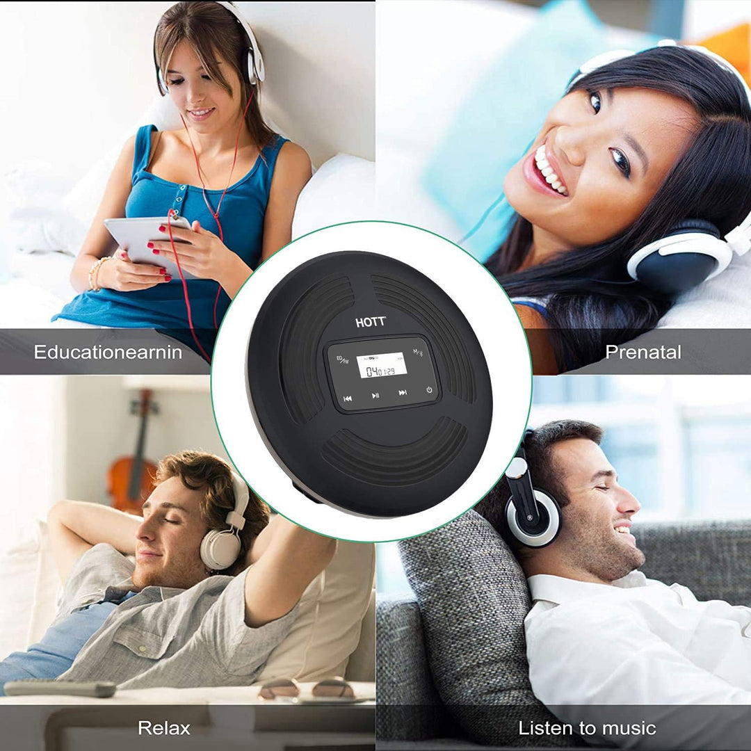 Wiederaufladbarer Bluetooth CD Player tragbar,CCHKFEI persönlicher kompakter tragbarer CD-Player mit