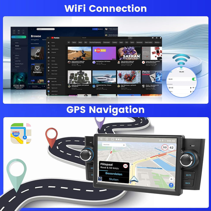 Android 15 Radio für FIAT Punto(05-09)/Linea(07-11) 2+64G mit Wireless CarPlay Android Auto, 7 Zoll