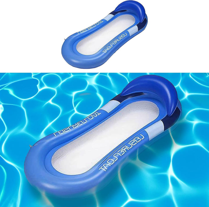 Wasserhängematte 160x84cm - Aufblasbare Luftmatratze Pool Lounge mit Netz | Aufblasbares Schwimmbett