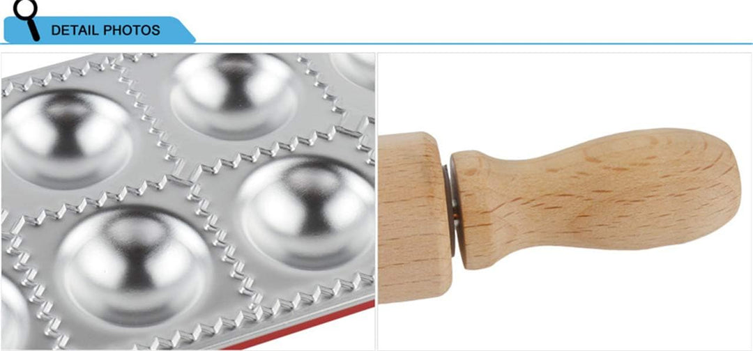 Hochwertigen Edelstahl Ravioli Ausstechformen mit Nudelholz, FantasyDay 2er Set Knödel-Hersteller Pi